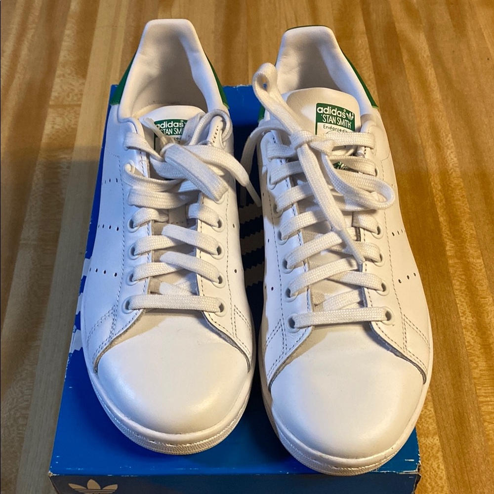 Adidas Stan Smith White and Green Sneakers